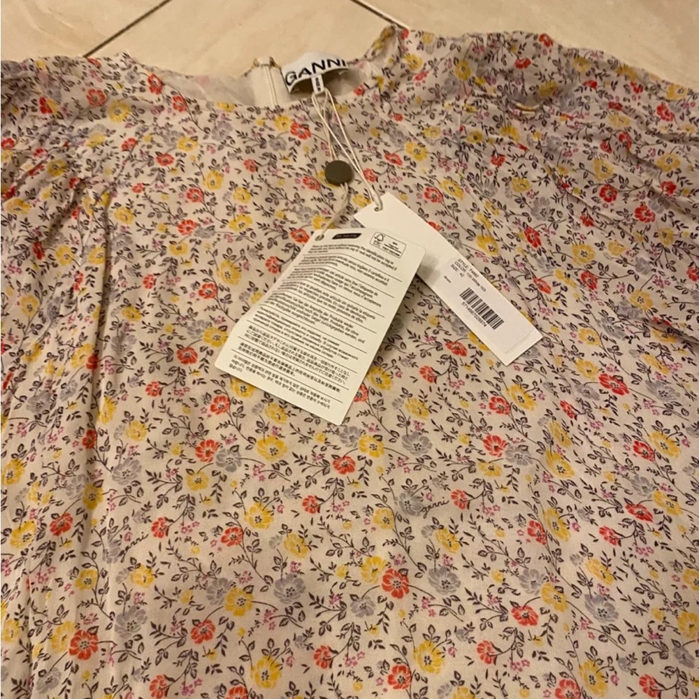 Ganni floral blouse size large - Picture 3 of 5